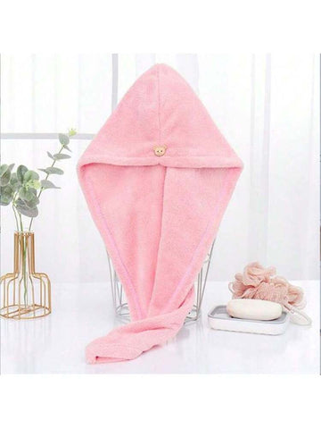 Shein - Hair Drying Cap Towel / Hair Turban - Pink