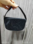 Shein - Rhinestone Black Bag