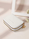 Shein - Double zipper wallet White