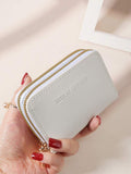 Shein - Double zipper wallet White