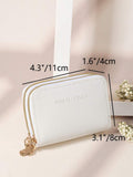 Shein - Double zipper wallet White