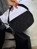 Shein - Rhinestone Black Bag