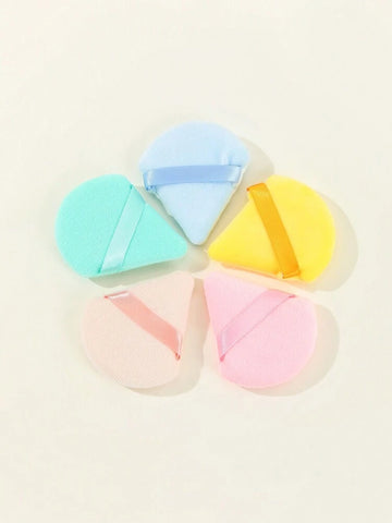 Shein 5 pcs Mixed Color Triangular Dry Powder Puff