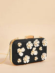 Shein Black Floral Clutch