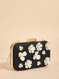 Shein Black Floral Clutch