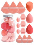 Shein Set Of 15 Makeup Sponge With Storage Jar