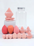 Shein Set Of 15 Makeup Sponge With Storage Jar