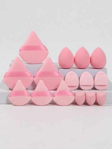 Shein 15pcs Makeup Sponge / Puff Tool Set - Pink