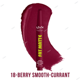 Buy NYX Fat Matte Smooth Color Lipstick in shades NYX Fat Matte Smooth Color Lipstick - 01-Cozy Whipped, 02-Cashmere Cutie, 03-Coral Cuddlin', 04-Rose Robe, 06-Beary Nude, 07-Cocoa Cuddles, 08-Toasty Taupe, 09-Mauve Cloud, 10-Flamingo Feather, 11-Pink Puff, 12-Blush Blanket, 13-Fluffy Fuchsia, 14-Hibiscus Hug, 15-Fuzzy Flame, 16-Plushin' Plum, 17-Scarlet Snuggles, 18-Berry Smooth in Pakistan