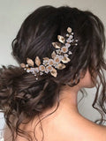 1pc Elegant Bride Alloy Flower Hair Comb - HA1