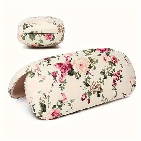 1pc Floral Vintage TPR Hard Shell Eyeglass Flower Design Case