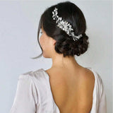 1pc Handmade Silver Glass Rhinestone Hair Comb - HA8