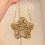 1PC Star Rhinestone Star Shaped Mini clutch Gold