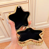 1PC Star Rhinestone Star Shaped Mini clutch Gold