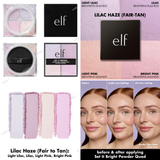 ELF Set It Bright Powder Quad - Fair, Fair Tan, Light, Light Medium, Medium Tan, Deep Rich