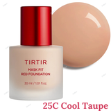 TIRTIR Mask Fit Red Foundation 30ml - 10C Shell, 13N Fair Ivory, 17C Porcelain, 17N Vanilla, 21C Cool Ivory, 21N Ivory, 21W Natural Ivory, 23N Sand, 24W Soft Beige, 25C Cool Taupe, 27C Cool Beige