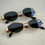 2pcs metal texture ladies decorative glasses