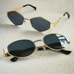 2pcs metal texture ladies decorative glasses
