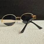 2pcs metal texture ladies decorative glasses