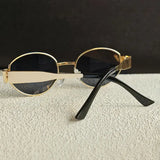 2pcs metal texture ladies decorative glasses