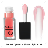 ELF - Glow Reviver Lip Oil - Crystal Clear - Clear, Honey Talks - Beige Brown, Pink Quartz - Sheer Light Pink, Coral Fixation -Sheer Coral, Jam Session - Black Cherry, Rose Envy - Rosewood, Red Delicious - Red, Money Mauve - Mauve, Hot as Fudge - Rich Brown, It's Giving Guava - Peachy Pink