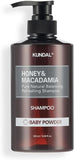 KUNDAL Honey & Macadamia Pure Natural Balancing Refreshing Shampoo 500ml Amber Vanilla, Blackberry Bay, Baby Powder, Cherry Blossom, White Musk