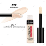 L'Oreal Paris Infallible Full Wear Concealer Infallible Correcteur Full Wear - 320 Porcelain, 325 Eggshell, 330 Ivory, 340 Fawn, 345 Oatmeal, 350 Bisque, 360 Cashmere, 365 Cashew
