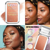 NYX Buttermelt Highlighter - 05 - Bright & Butta - Light champagne, 10 - Glaze it Butta - Light bronze, 15 - U Butta Werk - Frosty pink, 35 - Butta in Bronze - Bronze gold, 40 - No 1 Butta - Holographic lavender