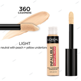 L'Oreal Paris Infallible Full Wear Concealer Infallible Correcteur Full Wear - 320 Porcelain, 325 Eggshell, 330 Ivory, 340 Fawn, 345 Oatmeal, 350 Bisque, 360 Cashmere, 365 Cashew