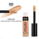 L'Oreal Paris Infallible Full Wear Concealer Infallible Correcteur Full Wear - 320 Porcelain, 325 Eggshell, 330 Ivory, 340 Fawn, 345 Oatmeal, 350 Bisque, 360 Cashmere, 365 Cashew, 370 Biscuit, 375 Latte, 385 Amber