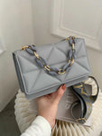 Shein - Quilted Chain square Bag Grey