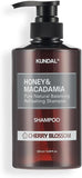 KUNDAL Honey & Macadamia Pure Natural Balancing Refreshing Shampoo 500ml Amber Vanilla, Blackberry Bay, Baby Powder, Cherry Blossom, White Musk