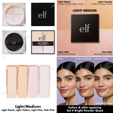 ELF Set It Bright Powder Quad - Fair, Fair Tan, Light, Light Medium, Medium Tan, Deep Rich