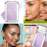 NYX Buttermelt Highlighter - 05 - Bright & Butta - Light champagne, 10 - Glaze it Butta - Light bronze, 15 - U Butta Werk - Frosty pink, 35 - Butta in Bronze - Bronze gold, 40 - No 1 Butta - Holographic lavender
