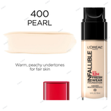 L'Oreal Paris Infallible 32 Hours Fresh Wear Foundation - 400 Pearl, 405 Porcelain, 410 Ivory, 415 Rose Ivory, 420 True Beige, 425 Linen, 430 Ivory Buff, 435 Rose Vanilla, 440 Natural Rose, 445 Vanilla, 450 Rose Beige, 455 Natural Buff, 465 Sand, 470 - Radiant Honey