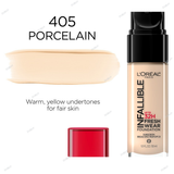 L'Oreal Paris Infallible 32 Hours Fresh Wear Foundation - 400 Pearl, 405 Porcelain, 410 Ivory, 415 Rose Ivory, 420 True Beige, 425 Linen, 430 Ivory Buff, 435 Rose Vanilla, 440 Natural Rose, 445 Vanilla, 450 Rose Beige, 455 Natural Buff, 465 Sand, 470 - Radiant Honey
