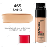 L'Oreal Paris Infallible 32 Hours Fresh Wear Foundation - 400 Pearl, 405 Porcelain, 410 Ivory, 415 Rose Ivory, 420 True Beige, 425 Linen, 430 Ivory Buff, 435 Rose Vanilla, 440 Natural Rose, 445 Vanilla, 450 Rose Beige, 455 Natural Buff, 465 Sand, 470 - Radiant Honey