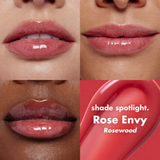 ELF - Glow Reviver Lip Oil - Crystal Clear - Clear, Honey Talks - Beige Brown, Pink Quartz - Sheer Light Pink, Coral Fixation -Sheer Coral, Jam Session - Black Cherry, Rose Envy - Rosewood, Red Delicious - Red, Money Mauve - Mauve, Hot as Fudge - Rich Brown, It's Giving Guava - Peachy Pink