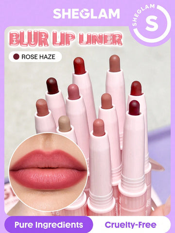 SHEGLAM Cloudline Blur Lip Liner - Morning Mist, Forest Fairy, Mist, Blush Horizon, Petal Flush, Rose Haze, Mocha Fog, Ember Cloud, Ash Canvas, Storm Bloom