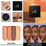 ELF Set It Bright Powder Quad - Fair, Fair Tan, Light, Light Medium, Medium Tan, Deep Rich