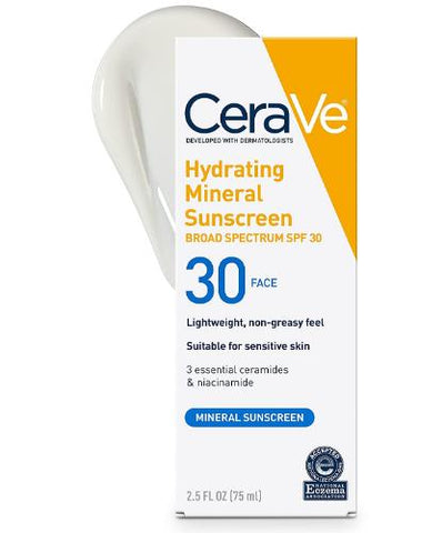 CeraVe Hydrating Mineral Sunscreen SPF 30 75ml