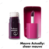 e.l.f - Sheer For It Blush Lip + Cheek Tint - Orange Crush - sheer orange, Pink Positive - sheer pink, Plums Up - sheer plum, Cherry Cola - sheer black cherry, Left on Red - sheer red, So Petal - light pink, Mauve Actually - mauve, Burgun-did That - Burgundy, Maple Latte - brown