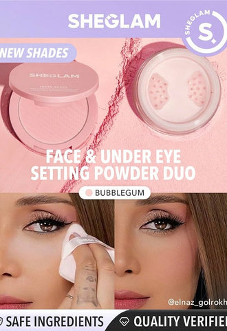 SHEGLAM INSTA READY FACE & UNDER EYE SETTING POWDER DUO BUBBLEGUM