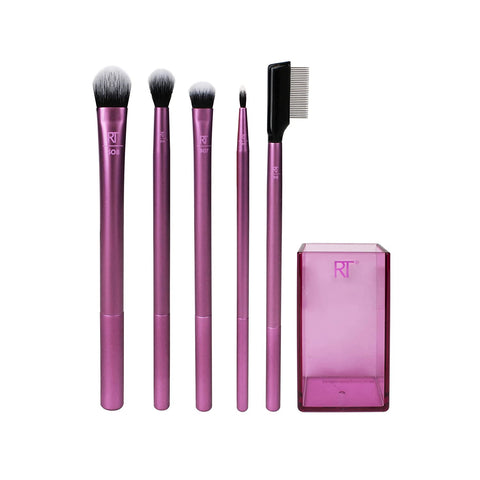 Real Techniques Enhanced Eye Set Eyeshadow & Eyeliner Makeup Brush Kit for Every Look