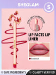 SHEGLAM Lip Facts Lip Liner - True Faith, Misty Rose, Neutral, Momojo, Toasted, Concrete Jungle, Purple Smoke, Solo Dance, Crimson, Cosmopolitan, City Nights, Brazen, Mojave, But First-Coffee