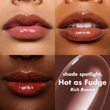 ELF - Glow Reviver Lip Oil - Crystal Clear - Clear, Honey Talks - Beige Brown, Pink Quartz - Sheer Light Pink, Coral Fixation -Sheer Coral, Jam Session - Black Cherry, Rose Envy - Rosewood, Red Delicious - Red, Money Mauve - Mauve, Hot as Fudge - Rich Brown, It's Giving Guava - Peachy Pink