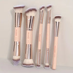 Shop 5 Pcs Professional Makeup Brushes in colors Black Beige, Black Golden, Apricot, Pink in Pakistan