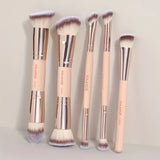 Shop 5 Pcs Professional Makeup Brushes in colors Black Beige, Black Golden, Apricot, Pink in Pakistan