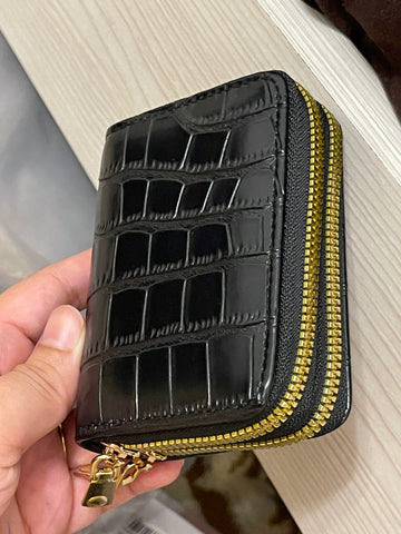 Shein - Black Wallet With 2 Zip