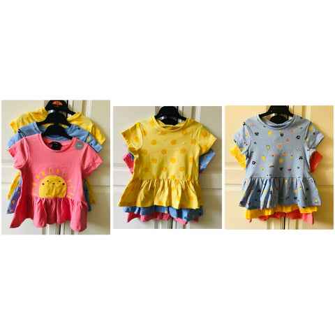 From UK  - Pack of 3 Girls Tops - Size 1.5-2 Yrs